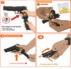Tiger Toys Kids Pretend Play Action Toy Pistol | Plastic BB Manual Spring Gun with Detachable Magazine | Role Play Toy