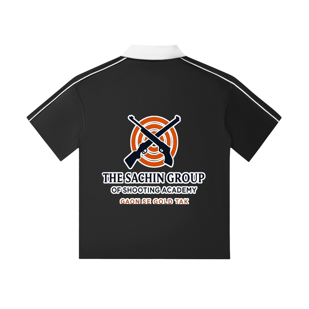 Contrast Collar Short-Sleeve Polo Shirt