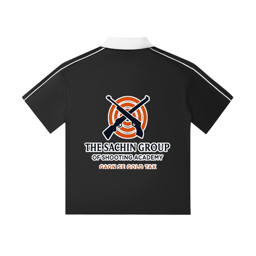 Contrast Collar Short-Sleeve Polo Shirt