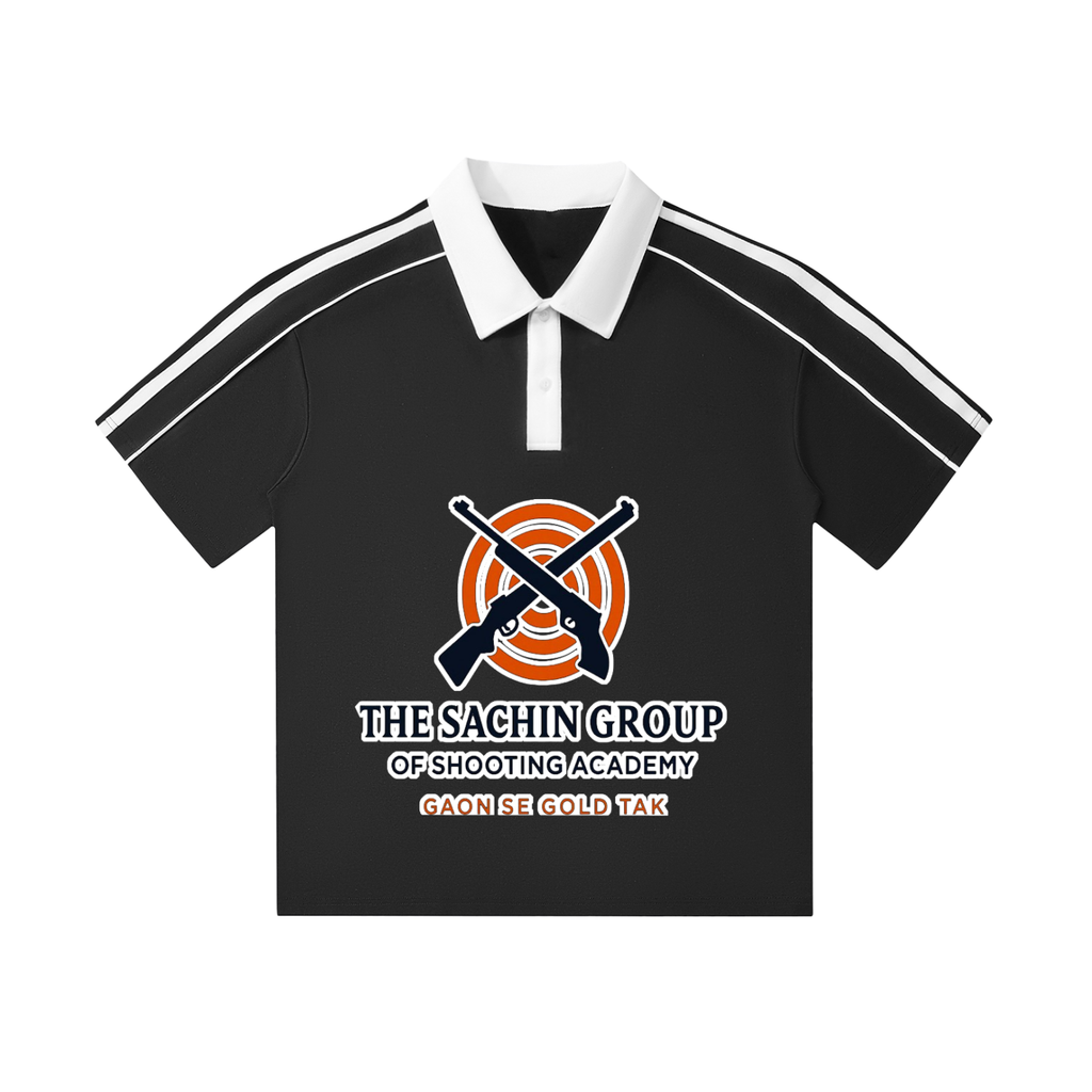 Contrast Collar Short-Sleeve Polo Shirt