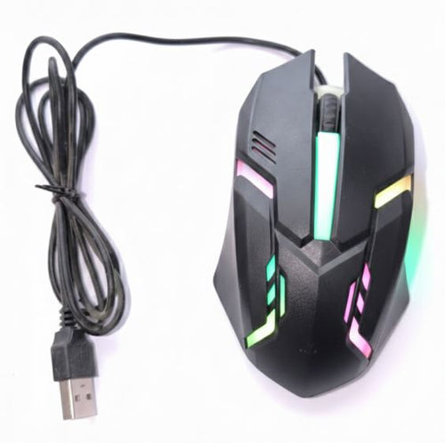 RGB Gaming Mouse Black Wired USB LED Optical with Ergonomic Design for PC & Laptop