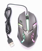 RGB Gaming Mouse Grey Wired USB LED Optical Ergonomic for PC & Laptop