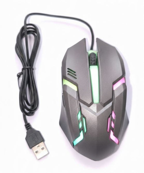 RGB Gaming Mouse Grey Wired USB LED Optical Ergonomic for PC & Laptop