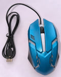 RGB Gaming Mouse Navy Blue Wired USB LED Optical Ergonomic for PC & Laptop